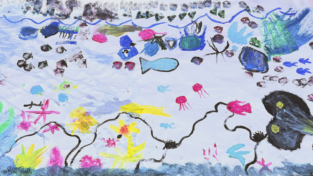 Mural realitzat per infants. Arrels Marines - ©bielperello.com
